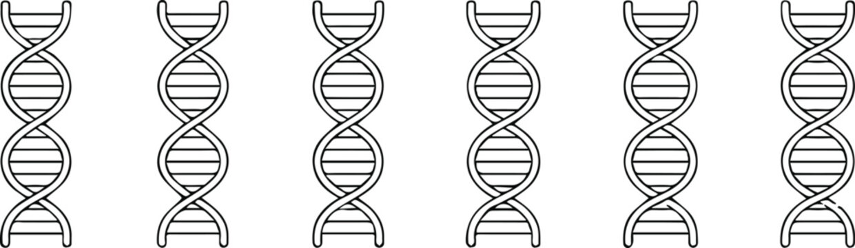 dna molecule row helix graphic variations