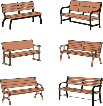 bench variations bench silhouettes wood metal frame examples references