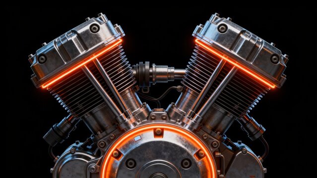 Dual engine with glowing orange accents