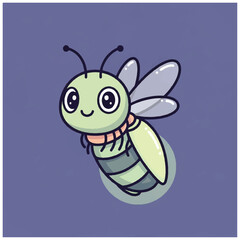 Naklejka premium Smiling cartoon bee insect character.