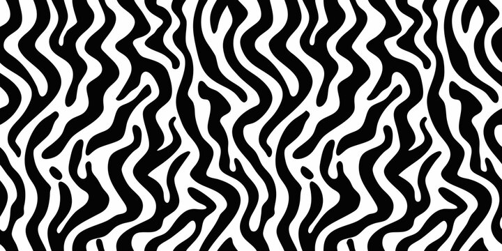 Zebra stripe pattern seamless black and white design