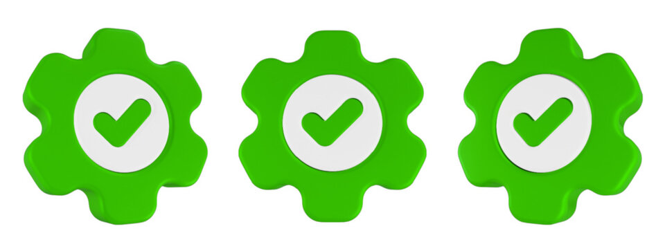 setting check icon 3d rendering