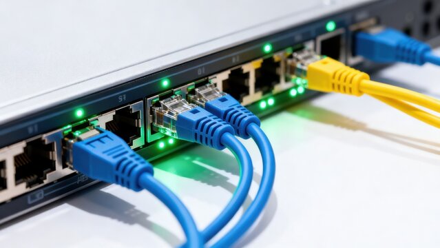 Network switch with connected cables