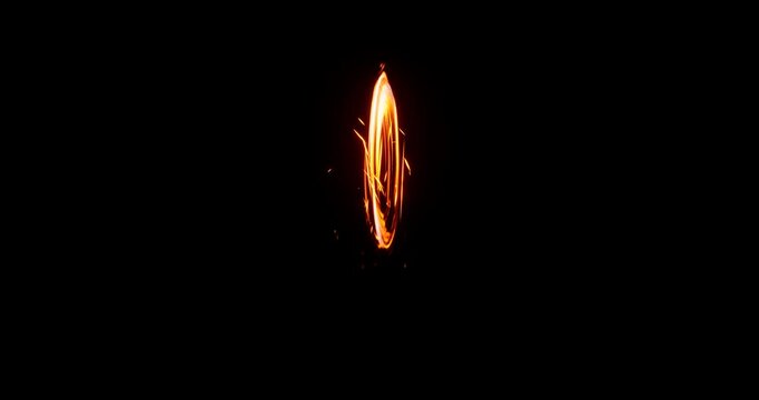 fire energy spin effect on black background