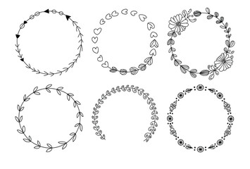 Floral Circular Frames: Elegant Decorative Border Vector Collection © Jibit