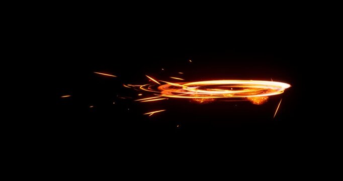 fire energy spin effect on black background