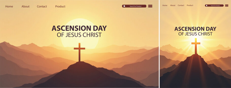 Elegant ascension day background, Illustration ascension day background for website, social media design template