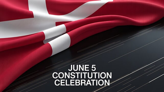 Denmark flag waving for constitution day celebration