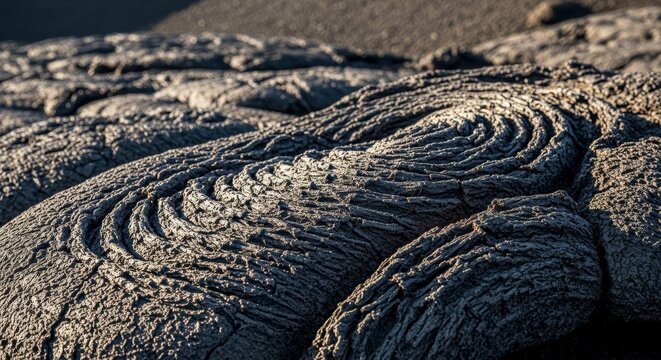 Detailed texture of cooled volcanic lava rock formation with rough pitted surface