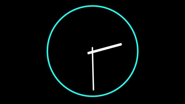 Animated Analog Wall Clock 4K 60fps Time Lapse Motion Graphics, Realistic Analog Watch Face, Transparent Alpha Channel Background for Video Editing and Countdowns