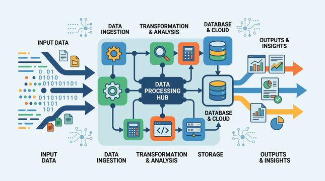 Data Processing and Management System Flow.