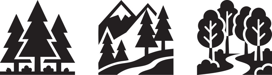 Obraz premium Traditional Forest Icon Forestry Timber Graphic