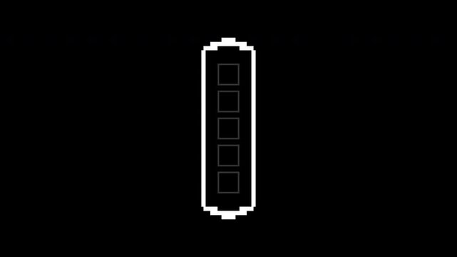 Vertical Pixel Battery Loading Indicator Animation