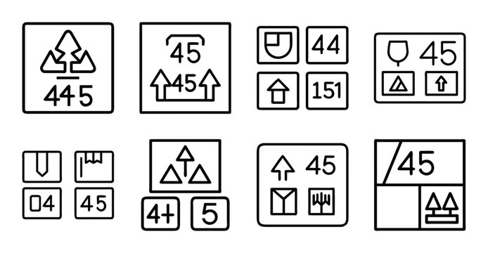 Set of warning and information road signs icons - Collection of clean, flat design road sign icons showing directions, warnings, and information symbols for digital use.