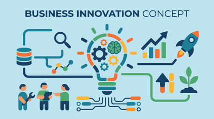 Business innovation concept with lightbulb. © Baim