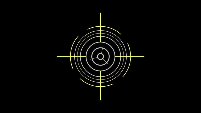 Looped green target animation with spinning concentric rings