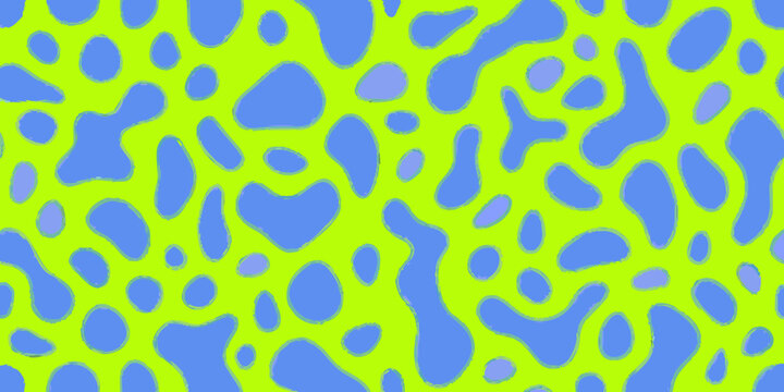 abstract fluid pattern with blue and neon green shapes