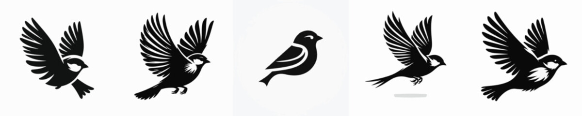 Obraz premium Sparrow Silhouette Vector Illustration