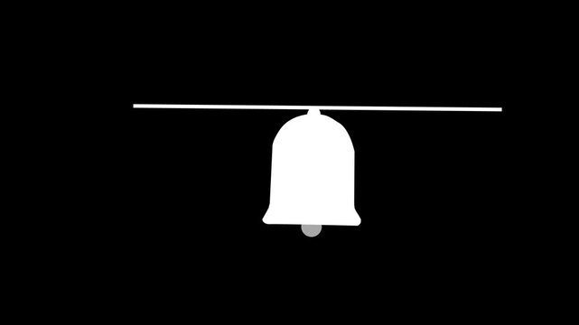 Clean line art bell icon for user interfaces and notifications.