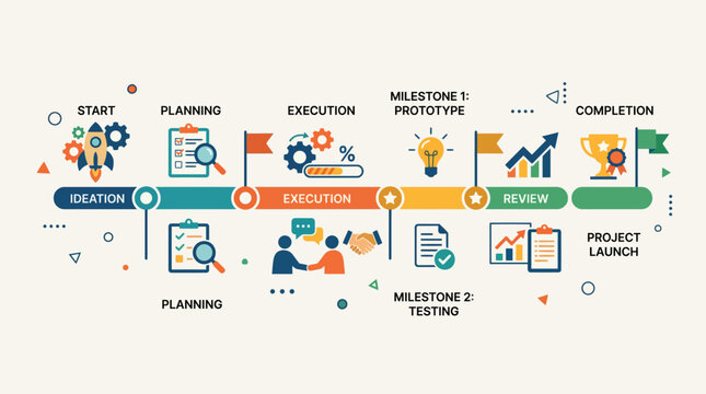 Business process management infographic design.