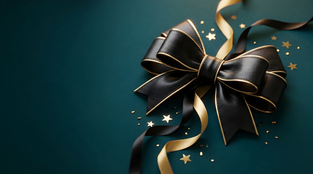 Elegant black and gold bow for fathers day gift wrapping ideas