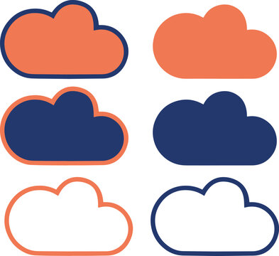 Illustrazione vettoriale di icona cloud nuvola, simbolo di archiviazione online, tecnologia, meteo e connessione digitale. Ideale per cloud computing, app e servizi web.