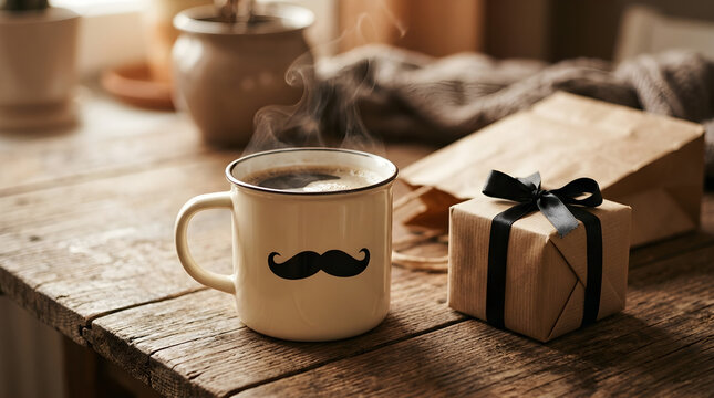 Fathers day gift ideas moustache coffee mug and present