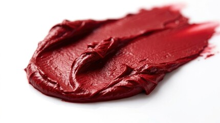 Obraz premium Dark Red Burgundy Paint Smear Texture on White Background