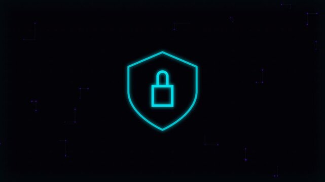 Dynamic Security Shield Animation Demonstrating Digital Lock and Data Protection for Cybersecurity Video