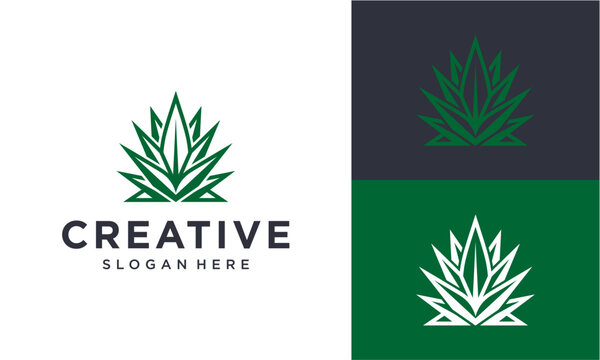 Abstract Geometric Botanical Leaf Logo Design Template Representing Natural Growth and Creative Concepts for Modern Branding