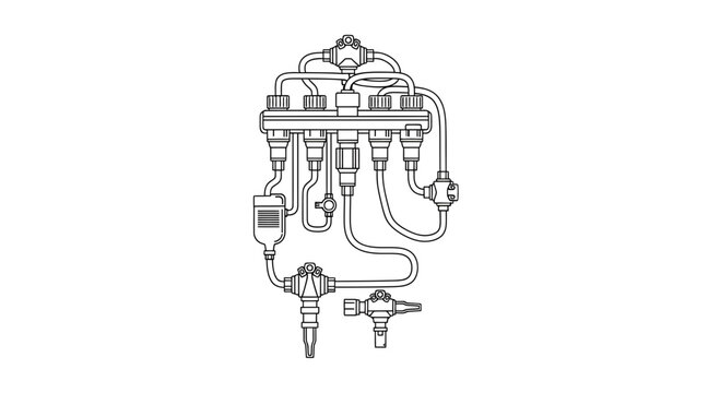 Industrial Hydraulic Manifold System with Valves and Pipelines