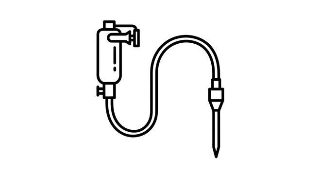 Irrigation System Icon: Drip Emitter and Water Reservoir for Agriculture and Gardening