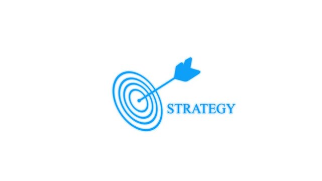 target arrow strategy goal concept on white background success achievement and business strategy animation 4k motion graphic