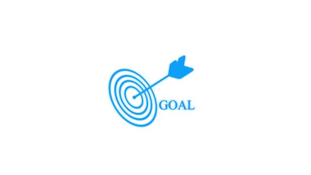 target arrow goal concept on white background success achievement and business strategy animation 4k motion graphic