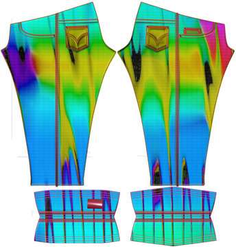 Pantalones leggins listos para sublimar sobre tela.
