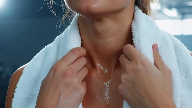 Woman with towel on neck after workout highlighting everyday moments and community bonds