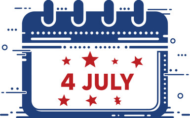 Obraz premium American Independence Day July 4th Calendar Icon