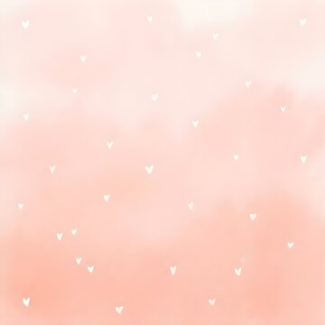 자몽 살구색 구름 패턴 위로 미세 화이트하트패턴Fine white heart pattern over grapefruit apricot cloud pattern