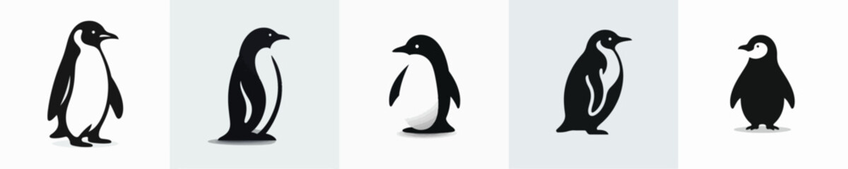 Obraz premium Penguin Silhouette Vector Illustration