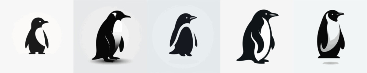 Fototapeta premium Penguin Silhouette Vector Illustration