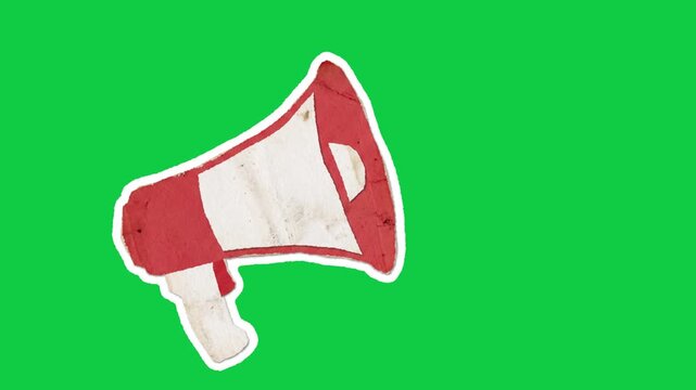 Motion Scrapbook Megaphone Loop For Attention Grabbing Social Media News And Urgent Alerts.