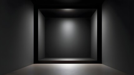 Obraz premium Illuminated corner niche designed as a modern minimalist backdrop for sophisticated product or brand display