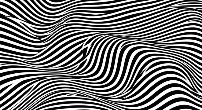Black and white optical illusion pattern.