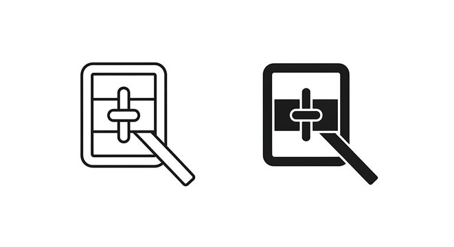Vector icon of a document or file with a slider adjustment tool