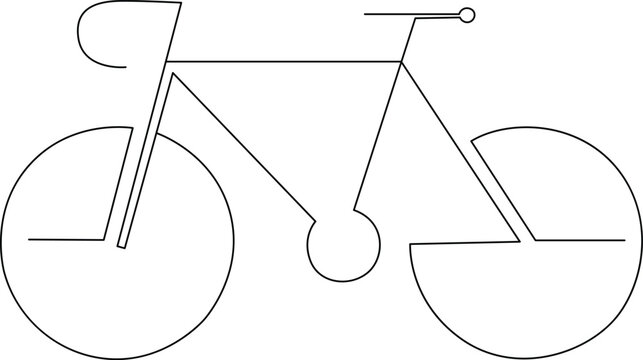 Minimalist bicycle icon with two wheels and handlebars Vector