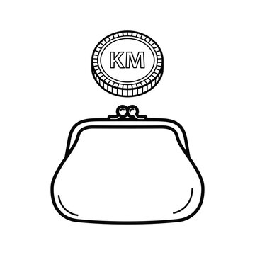 Coin purse with km emblem on top