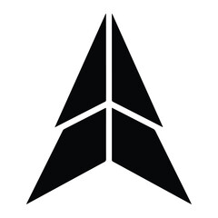 Fototapeta premium Black triangular with white background, triangle geometric shape