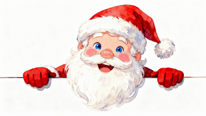 Naklejka premium Hello Santa Claus Santa Greeting isolated watercolor vector illustration svg