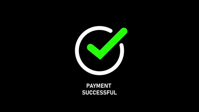 Green check mark icon animations. payment successful done, tick, yes, or OK symbol on green screen. Motion graphics of verify concept
