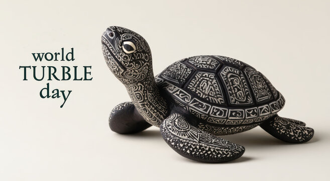 Decorative turtle sculpture for World Turtle Day conservation awareness